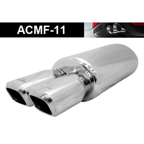 MOFLE DOBLE SALIDA CUADRADO ACERO INOXIDABLE - ACMF-11 - AC Racing